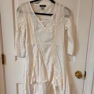 XCVI White Cotton Dress Size S